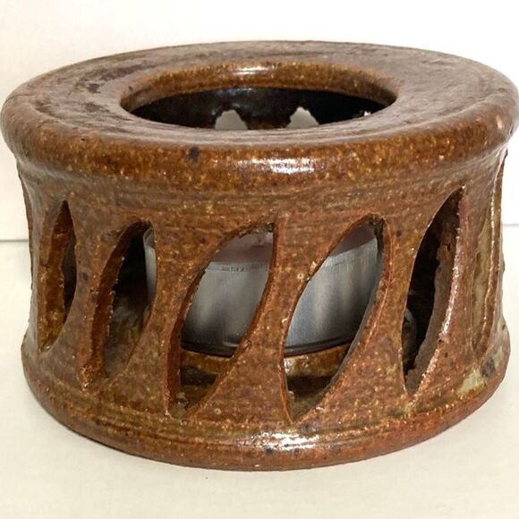 Ceramic Lantern Pottery Art Tea Light Luminary Candle Holder 2.75 in tall x 4.5 - Picture 13 of 14